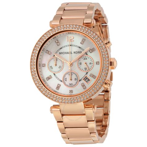 michael kors ladies mk5491 parker rose gold glitz watch|Michael Kors parker.